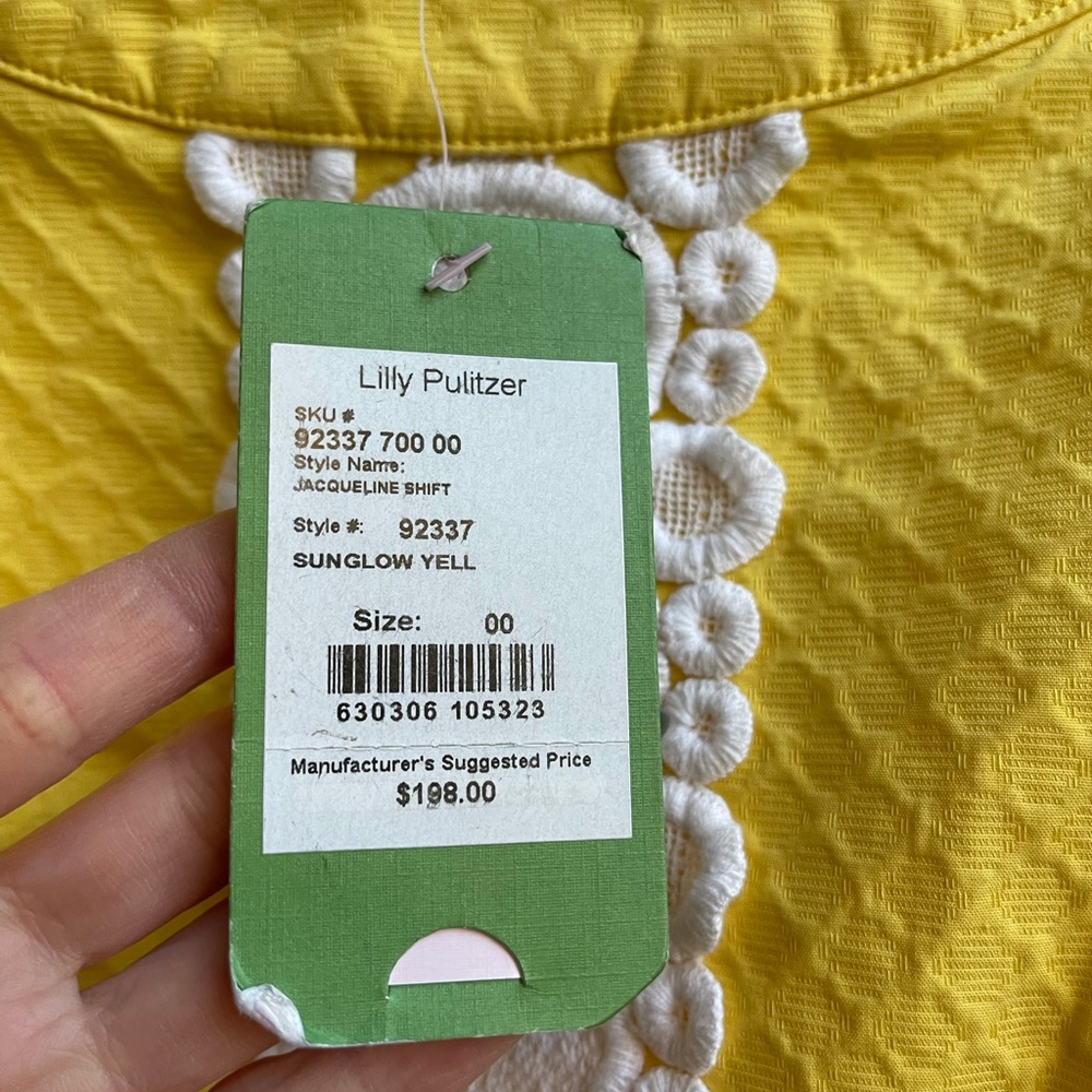 NWT Lilly Pulitzer Jacqueline Yellow Embroidered Lace Applique Dress resort - Picture 9 of 10